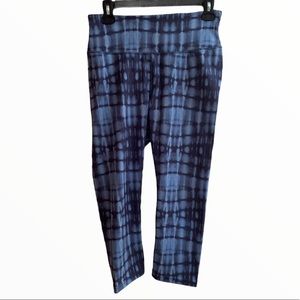 NWOT DANSKIN HIGH WAISTED TIE DYE BLUE CAPRIS